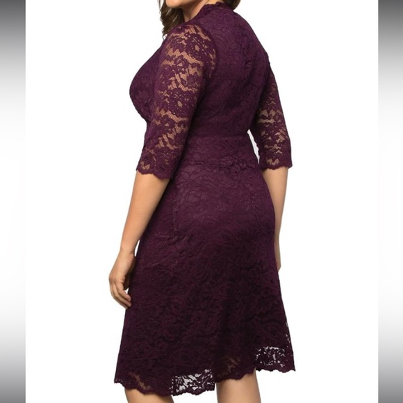 Wine Lace Dress by Kiyonna; women’s size 1X - Picture 6 of 15